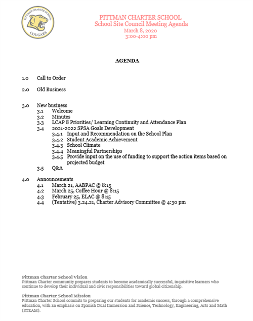 ssc agenda 3-8-21 ssc agenda 3-8-21